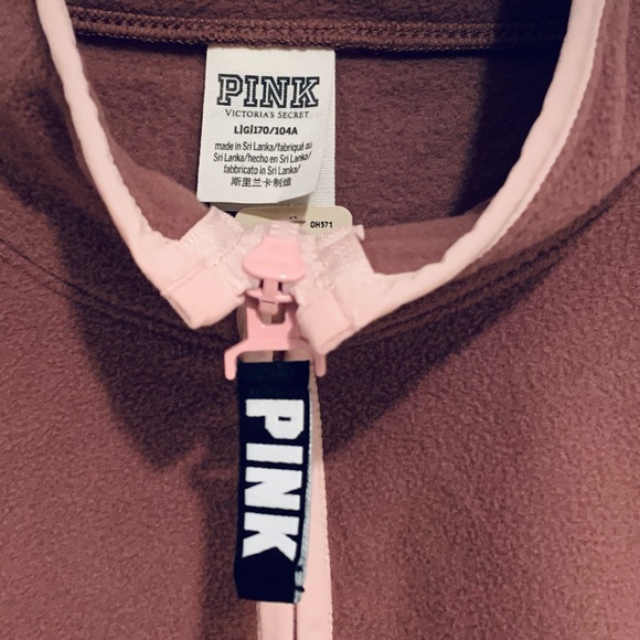 New PINK Victoria’s Secret mauve zip Fleece Top - Picture 4 of 6